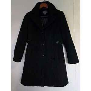 Gallery Coat Womens SP‎ Petite Black Wool Blend Peacoat Winter Old Money Classy